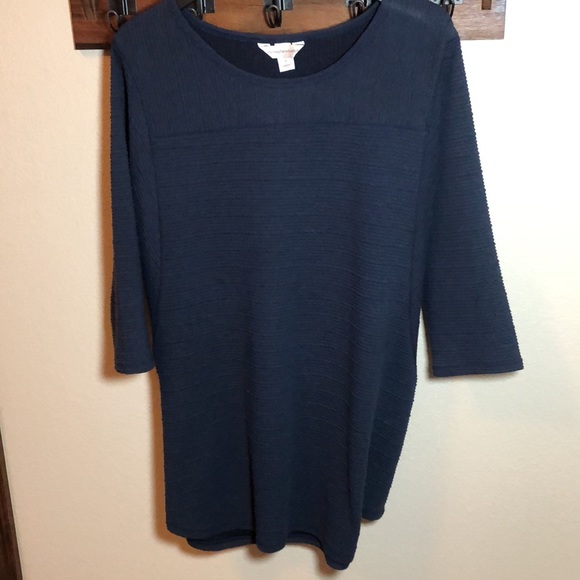 CJ Banks Blue Textured Tunic - Picture 6 of 6